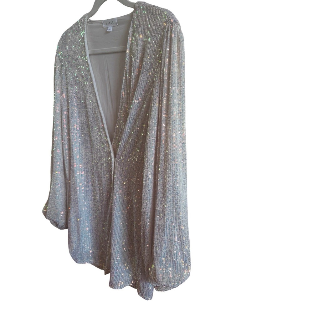 Mable Anthropology Sequin Mini Dress/Tunic Sz Small Bishop Sleeves *No Belt - Picture 3 of 10